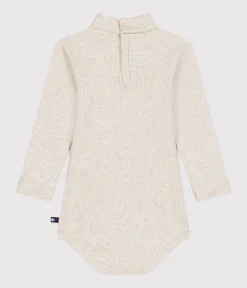 Petit Bateau T-Shirts, Oberteile*Langärmeliger Body mit Rollkragen aus Baumwolle für Babys beige MONTELIMAR CHINE