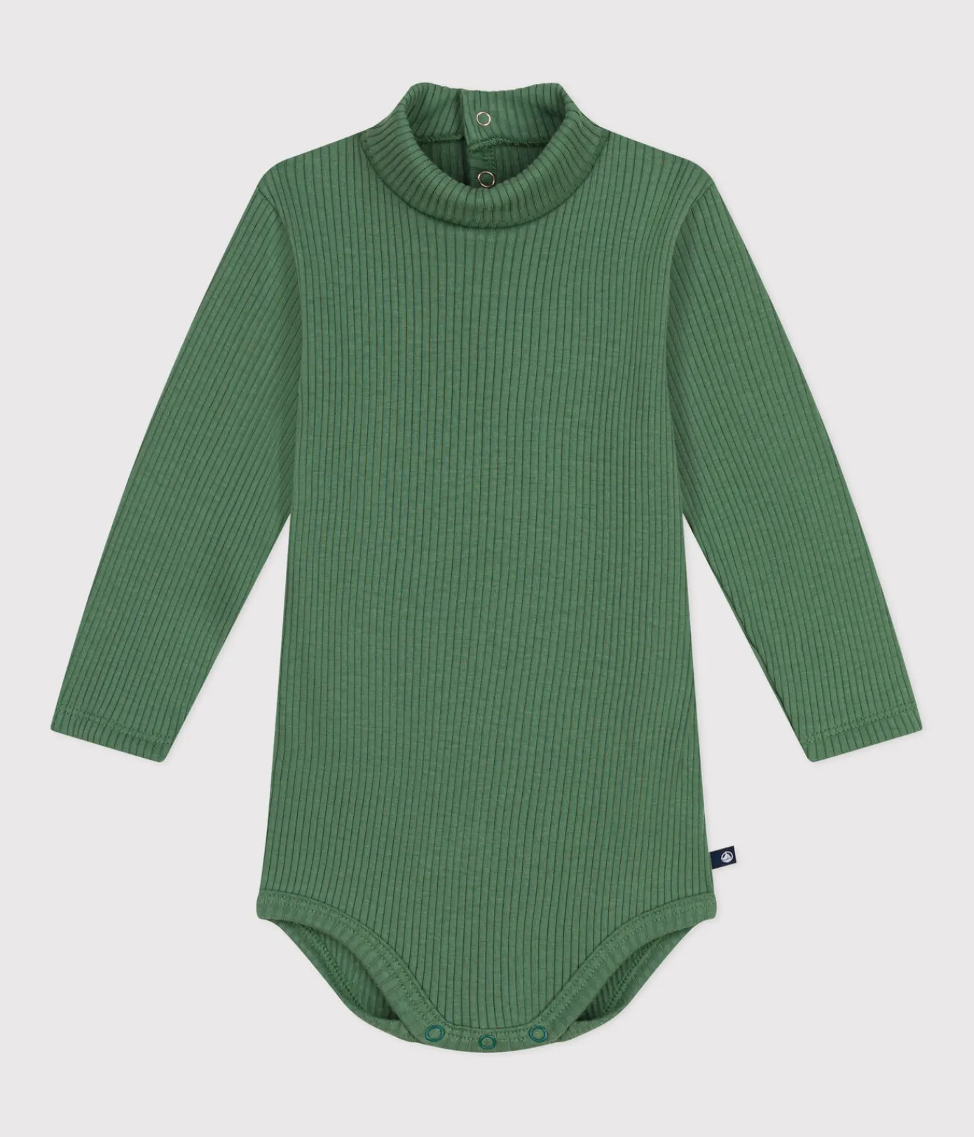 Petit Bateau T-Shirts, Oberteile*Langärmeliger Body mit Rollkragen aus Baumwolle für Babys grün PALMERAIE