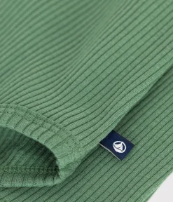 Petit Bateau T-Shirts, Oberteile*Langärmeliger Body mit Rollkragen aus Baumwolle für Babys grün PALMERAIE