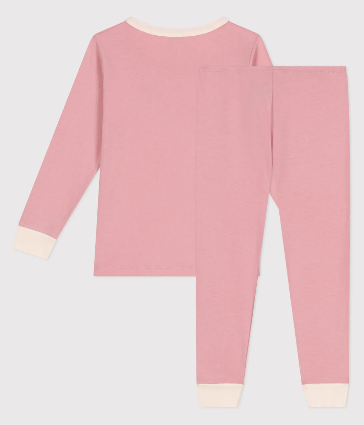 Petit Bateau Schlafanzüge, Nachthemden*Langärmeliger Kinder-Pyjama aus einfarbiger Baumwolle rosa CHARME