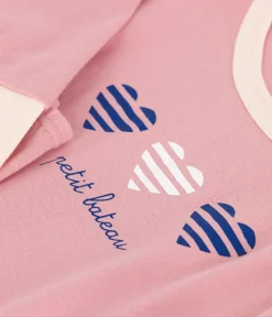 Petit Bateau Schlafanzüge, Nachthemden*Langärmeliger Kinder-Pyjama aus einfarbiger Baumwolle rosa CHARME