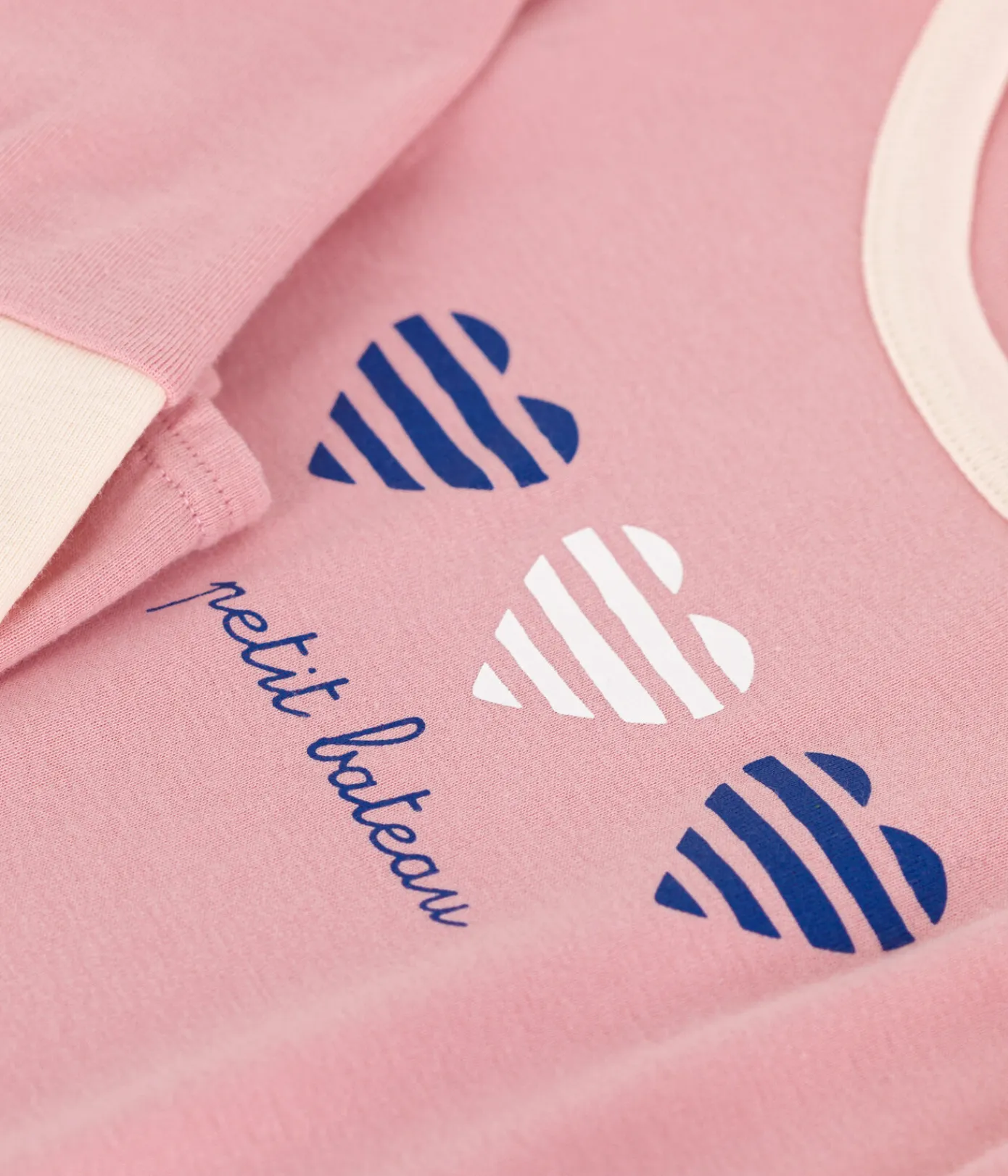 Petit Bateau Schlafanzüge, Nachthemden*Langärmeliger Kinder-Pyjama aus einfarbiger Baumwolle rosa CHARME