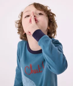 Petit Bateau Schlafanzüge, Pyjamas*Langärmeliger Kinder-Pyjama aus Baumwolle mit Dinos grün DRAGONFLY