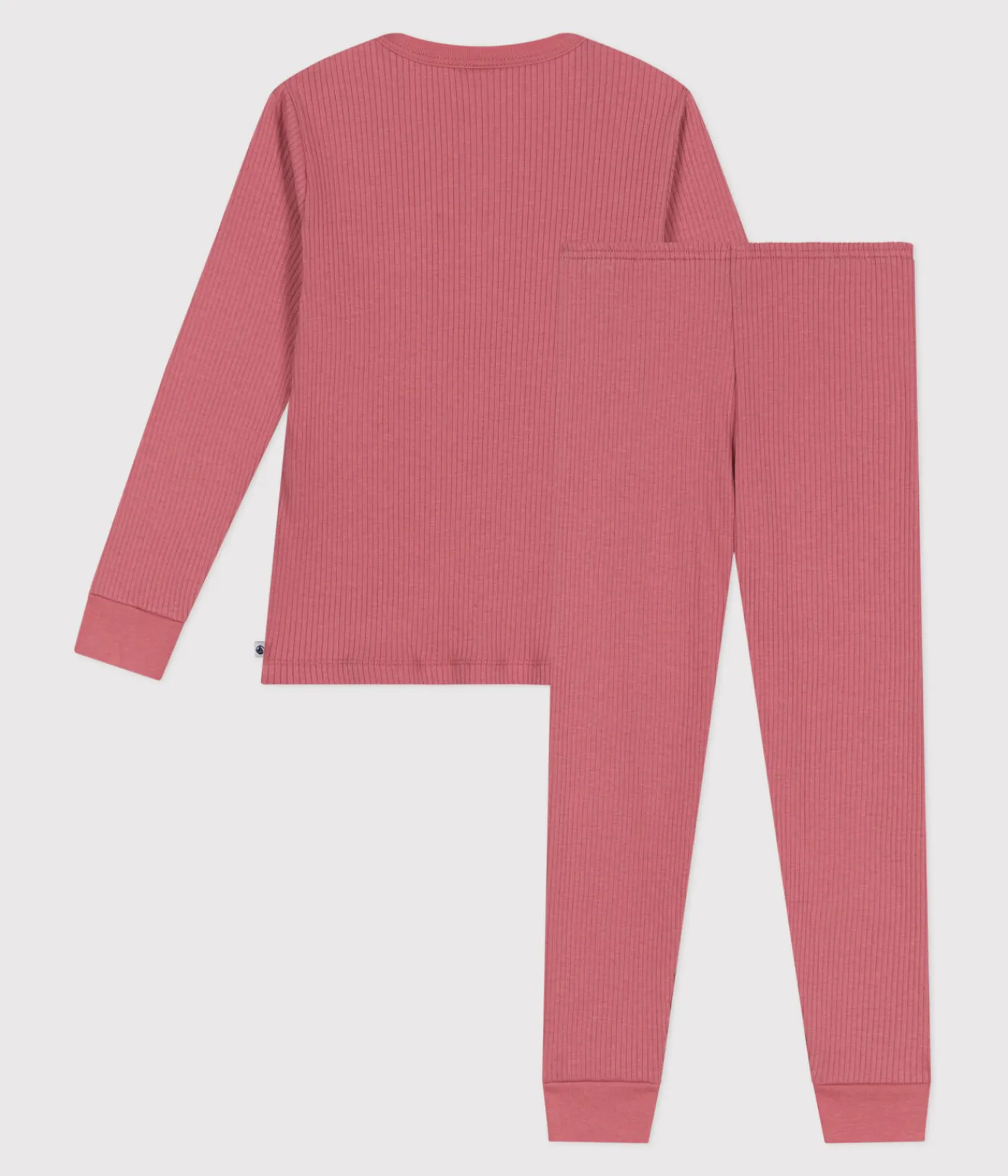 Petit Bateau Schlafanzüge, Nachthemden*Langärmeliger Kinder-Pyjama aus einfarbiger Baumwolle rosa ROSEWOOD