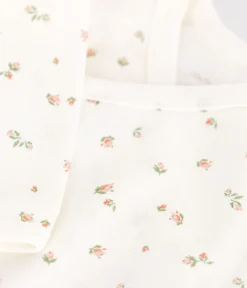 Petit Bateau Bodys|Newborn*Langärmeliger Wickelbody aus Baumwolle weiss MARSHMALLOW/ SALINE