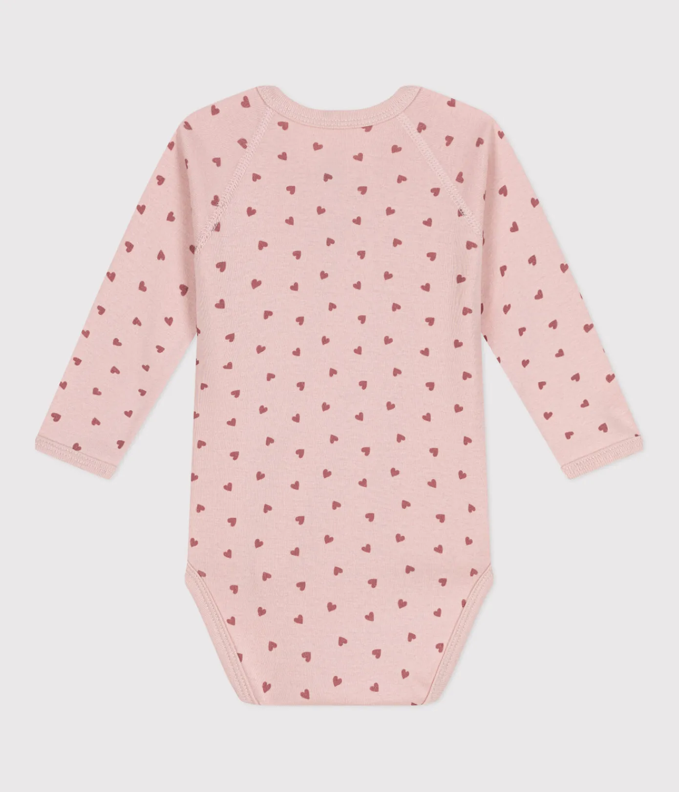Petit Bateau Bodys|Newborn*Langärmeliger Wickelbody aus Baumwolle rosa SALINE/ ROSEWOOD