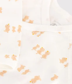 Petit Bateau Bodys|Newborn*Langärmeliger Wickelbody aus Baumwolle MARSHMALLOW/ BEIGE