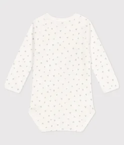 Petit Bateau Bodys|Newborn*Langärmeliger Wickelbody aus Baumwolle blau MARSHMALLOW/weiss GOMME