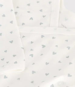 Petit Bateau Bodys|Newborn*Langärmeliger Wickelbody aus Baumwolle blau MARSHMALLOW/weiss GOMME