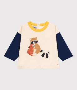 Petit Bateau T-Shirts, Oberteile*Langärmeliges Baby T-Shirt aus feinem Jersey weiss AVALANCHE/ MEDIEVAL