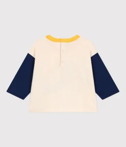 Petit Bateau T-Shirts, Oberteile*Langärmeliges Baby T-Shirt aus feinem Jersey weiss AVALANCHE/ MEDIEVAL