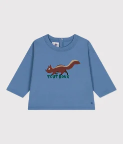 Petit Bateau T-Shirts, Oberteile*Langärmeliges Baby T-Shirt aus feinem Jersey blau BEACH