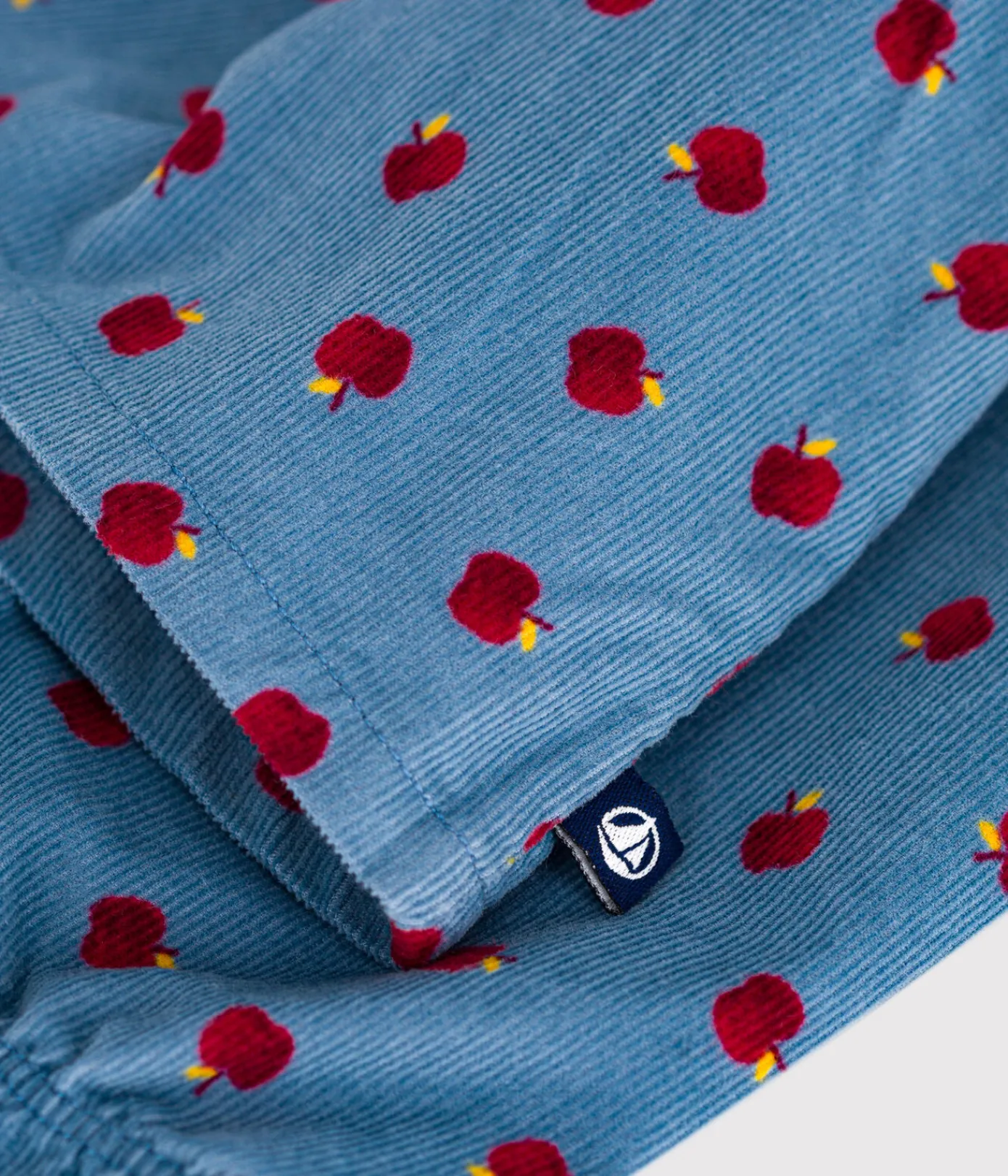Petit Bateau T-Shirts, Oberteile*Langärmeliges Baby-Bluse aus Fein-Cord mit Apfel-Motiv blau ADRIATIC/ MULTICO