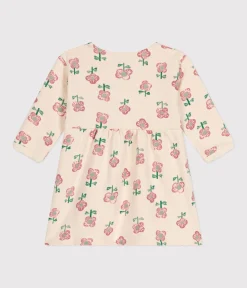 Petit Bateau Kleider*Langärmeliges Baby-Kleid gelb AVALANCHE/weiss DAISY