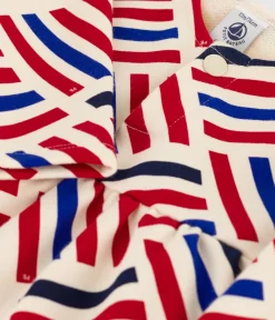 Petit Bateau Kleider*Langärmeliges Babykleid aus Molton mit Printgrafik weiss AVALANCHE/ MULTICO
