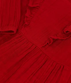Petit Bateau Kleider*Langärmeliges Babykleid aus Musselin STOP