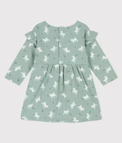 Petit Bateau Kleider*Langärmeliges Babykleid aus bedrucktem Doppeljersey PAUL/ MULTICO