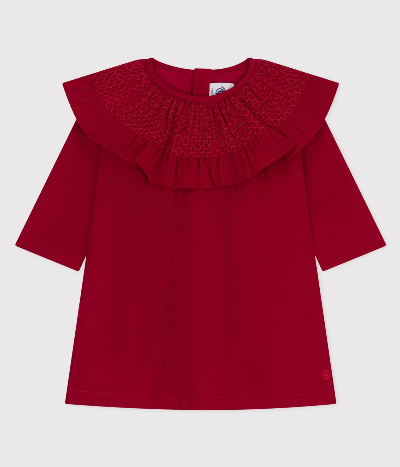 Petit Bateau Kleider*Langärmeliges Babykleid aus Feincord ROT