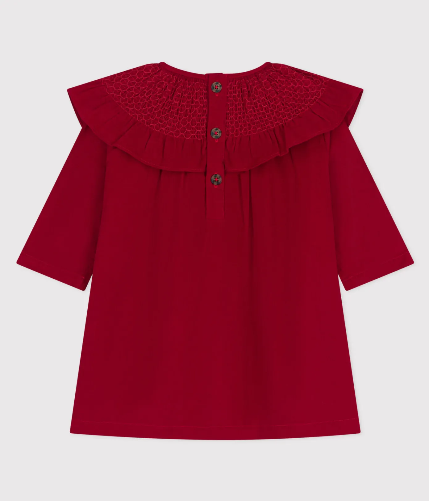 Petit Bateau Kleider*Langärmeliges Babykleid aus Feincord ROT