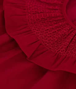 Petit Bateau Kleider*Langärmeliges Babykleid aus Feincord ROT