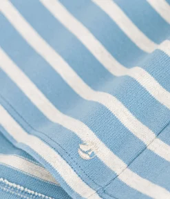 Petit Bateau Kleider*Langärmeliges Baby-Kleid aus gestreiftem Jersey AZUL/ MONTELIMAR