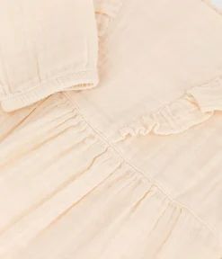 Petit Bateau Kleider*Langärmeliges Babykleid aus Musselin naturfarben AVALANCHE