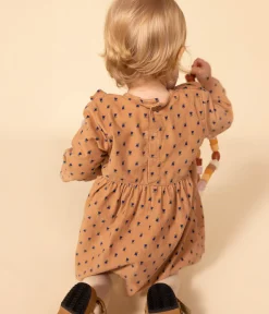 Petit Bateau Kleider*Langärmeliges Babykleid aus Feincord SIENNA/ MULTICO