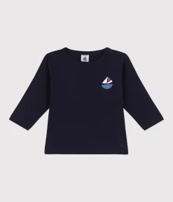 Petit Bateau T-Shirts, Oberteile*Langärmeliges Baby-T-Shirt aus Baumwolle blau SMOKING