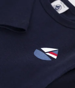 Petit Bateau T-Shirts, Oberteile*Langärmeliges Baby-T-Shirt aus Baumwolle blau SMOKING