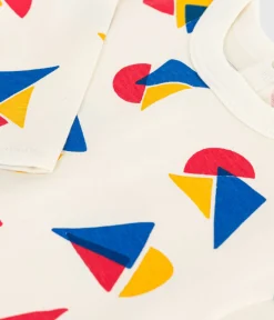 Petit Bateau T-Shirts, Oberteile*Langärmeliges Baby-T-Shirt aus Baumwolle mit Schiffchenmuster MILK/ MULTICO