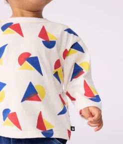 Petit Bateau T-Shirts, Oberteile*Langärmeliges Baby-T-Shirt aus Baumwolle mit Schiffchenmuster MILK/ MULTICO
