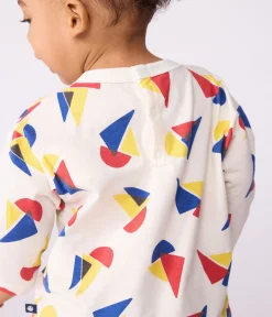 Petit Bateau T-Shirts, Oberteile*Langärmeliges Baby-T-Shirt aus Baumwolle mit Schiffchenmuster MILK/ MULTICO