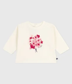 Petit Bateau T-Shirts, Oberteile*Langärmeliges Baby-T-Shirt aus Baumwolle mit Katzenmotiv naturfarben MILK