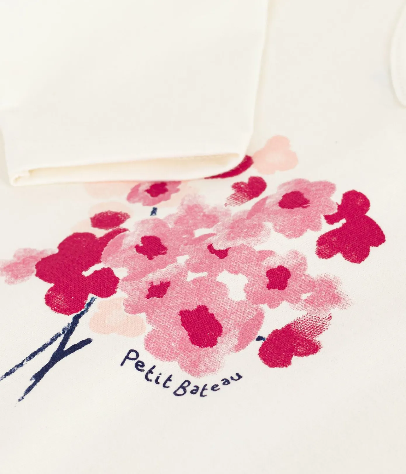 Petit Bateau T-Shirts, Oberteile*Langärmeliges Baby-T-Shirt aus Baumwolle mit Katzenmotiv naturfarben MILK