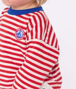Petit Bateau T-Shirts, Oberteile*Langärmeliges Baby-T-Shirt aus Baumwolle mit Streifen ROT POMPEI/ MILK