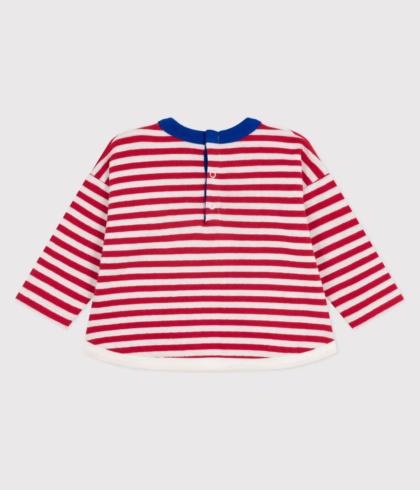 Petit Bateau T-Shirts, Oberteile*Langärmeliges Baby-T-Shirt aus Baumwolle mit Streifen ROT POMPEI/ MILK