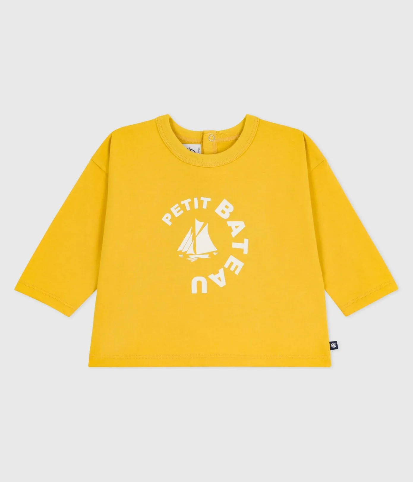 Petit Bateau T-Shirts, Oberteile*Langärmeliges Baby-T-Shirt aus Baumwolle mit Katzenmotiv gelb NAPLES