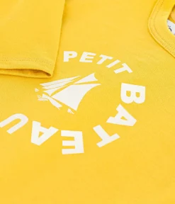 Petit Bateau T-Shirts, Oberteile*Langärmeliges Baby-T-Shirt aus Baumwolle mit Katzenmotiv gelb NAPLES