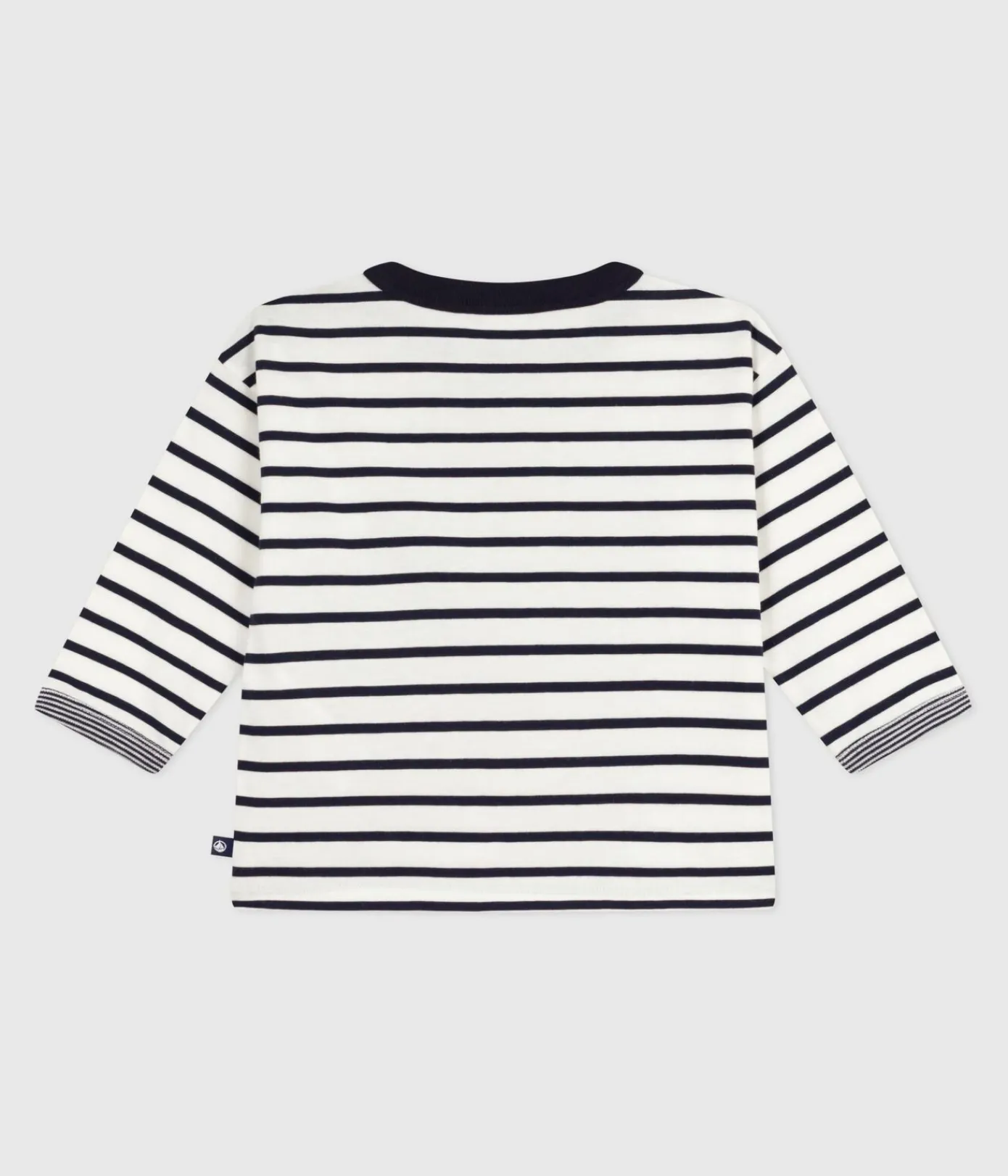 Petit Bateau T-Shirts, Oberteile*Langärmeliges Baby-T-Shirt aus Baumwolle mit Streifen weiss MARSHMALLOW/blau SMOKING