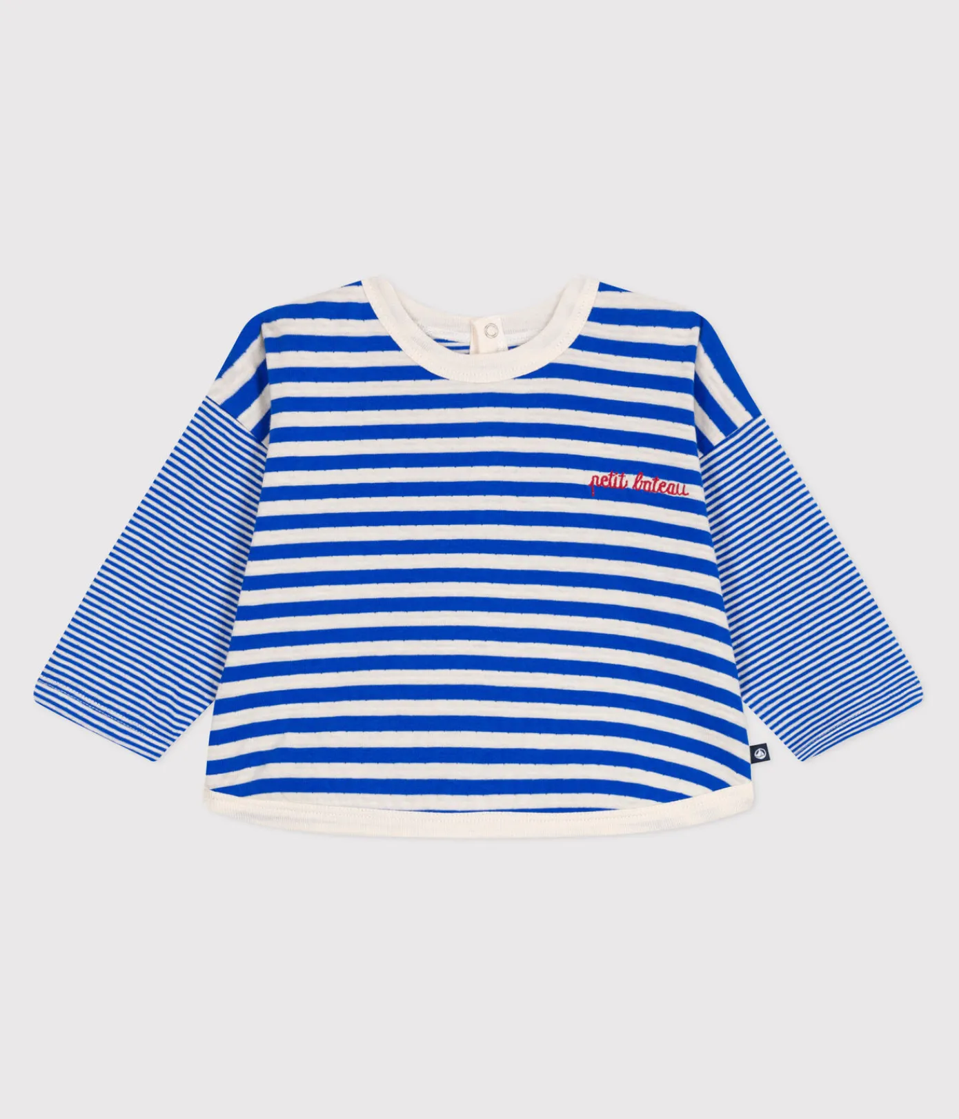 Petit Bateau T-Shirts, Oberteile*Langärmeliges Baby-T-Shirt aus Baumwolle mit Streifen PERSE/ AVALANCHE