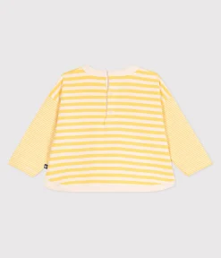 Petit Bateau T-Shirts, Oberteile*Langärmeliges Baby-T-Shirt aus Baumwolle mit Streifen ORGE/ AVALANCHE