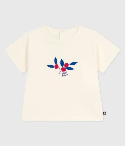 Petit Bateau T-Shirts, Oberteile*Langärmeliges Baby-T-Shirt aus Baumwolle mit Herzmotiv MILK/ MULTICO