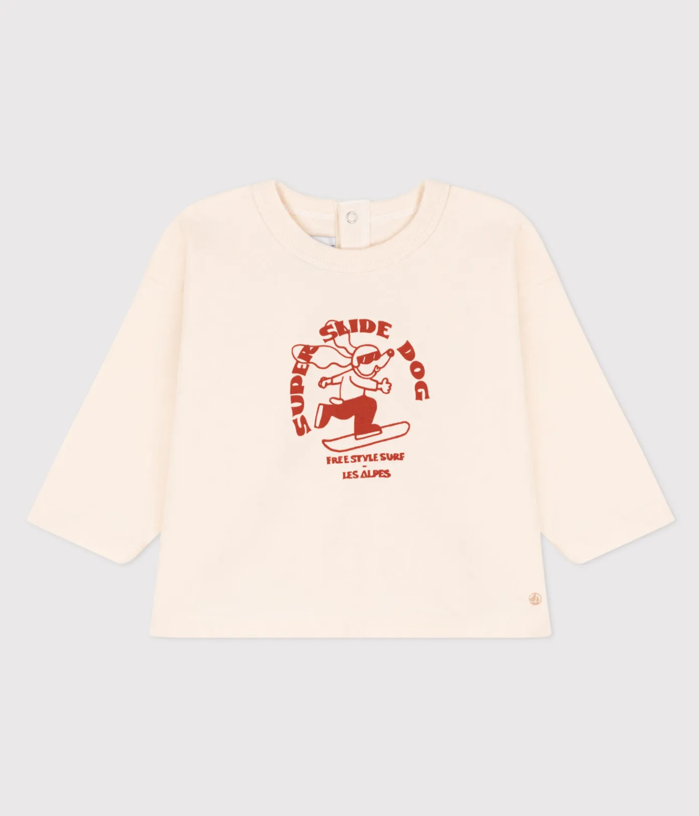 Petit Bateau T-Shirts, Oberteile*Langärmeliges Baby-T-Shirt aus Jersey AVALANCHE/ HARISSA