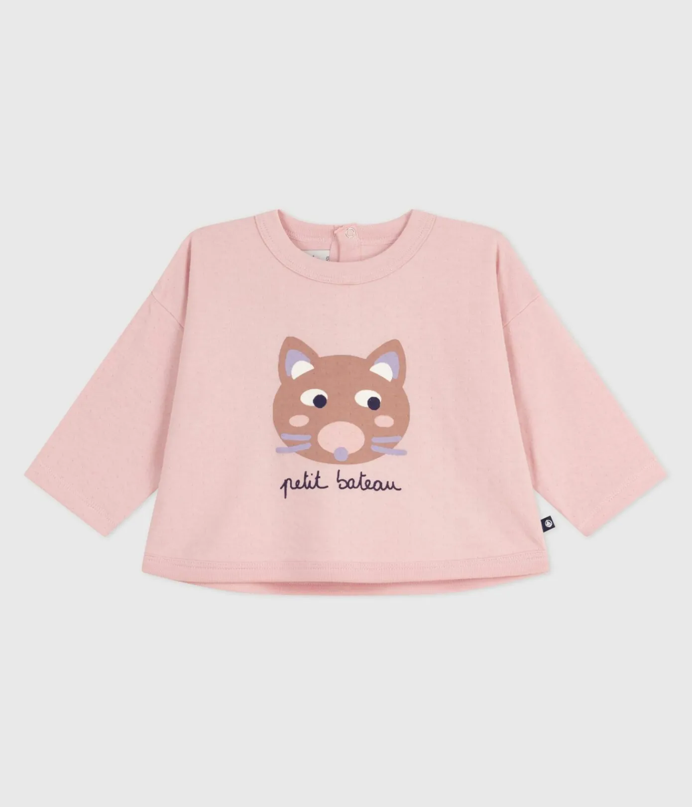 Petit Bateau T-Shirts, Oberteile*Langärmeliges Baby-T-Shirt aus Baumwolle mit Katzenmotiv rosa JOLI