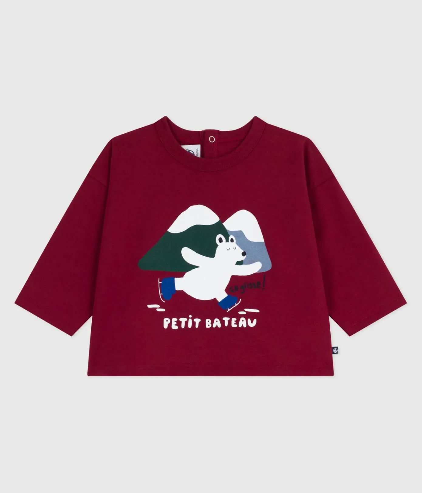 Petit Bateau T-Shirts, Oberteile*Langärmeliges Baby-T-Shirt aus Baumwolle mit Katzenmotiv AMARANTE