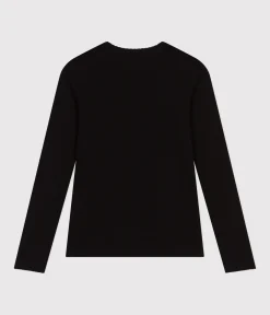 Petit Bateau Alle Langarmshirts|Das Ikonische (Slim)*Langärmeliges Damen-T-Shirt schwarz BLACK