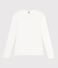 Petit Bateau Alle Langarmshirts|Das Ikonische (Slim)*Langärmeliges Damen-T-Shirt weiss ECUME