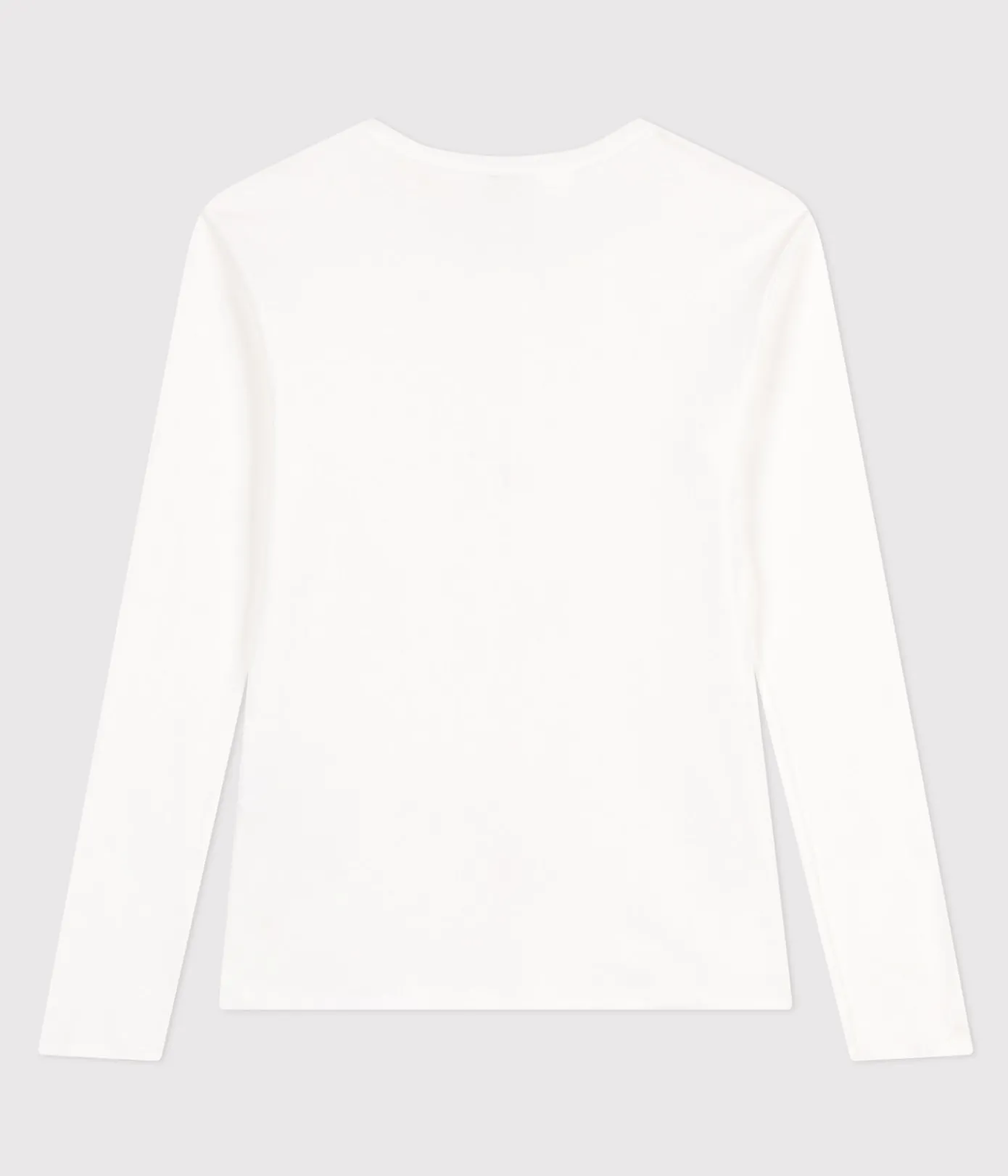Petit Bateau Das Ikonische (Slim)|T-Shirts, Tanktops*Langärmeliges Damen-T-Shirt L'Iconique aus einfarbigem Rippstrick weiss ECUME