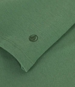 Petit Bateau Alle Langarmshirts|Das Ikonische (Slim)*Langärmeliges Damen-T-Shirt L'Iconique aus einfarbigem Rippstrick grün PALMERAIE