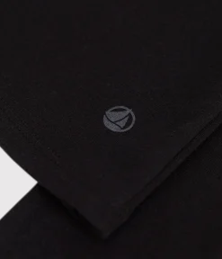 Petit Bateau Alle Langarmshirts|Das Ikonische (Slim)*Langärmeliges Damen-T-Shirt L'Iconique aus einfarbigem Rippstrick schwarz BLACK
